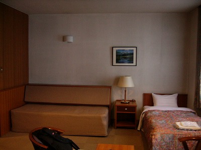 ベッド一台とソファ