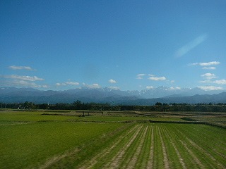 車窓から立山を