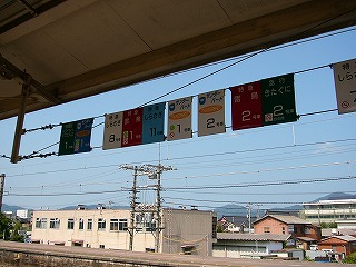 優等列車乗車位置表示のプレート