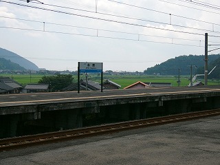 向こう側のホームと平原