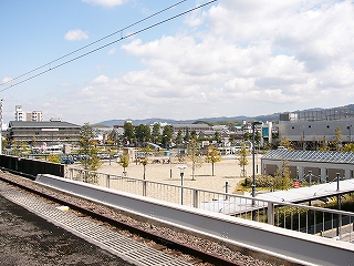 斜めから見た広場。