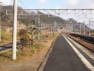 ホームとそのホームの土のある緑地帯。